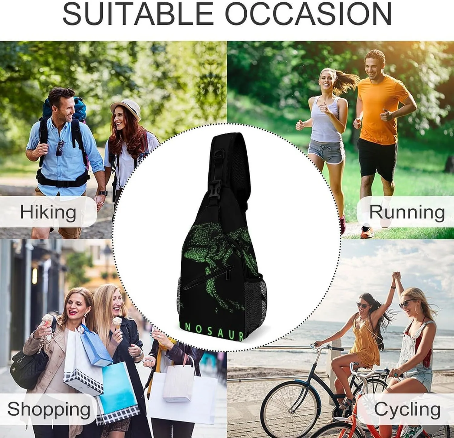 Chamomile-daisy-flower-cartoon Sling Bag Crossbody Chest Bag Shoulder Bag For Travel Hiking Cycling Camping