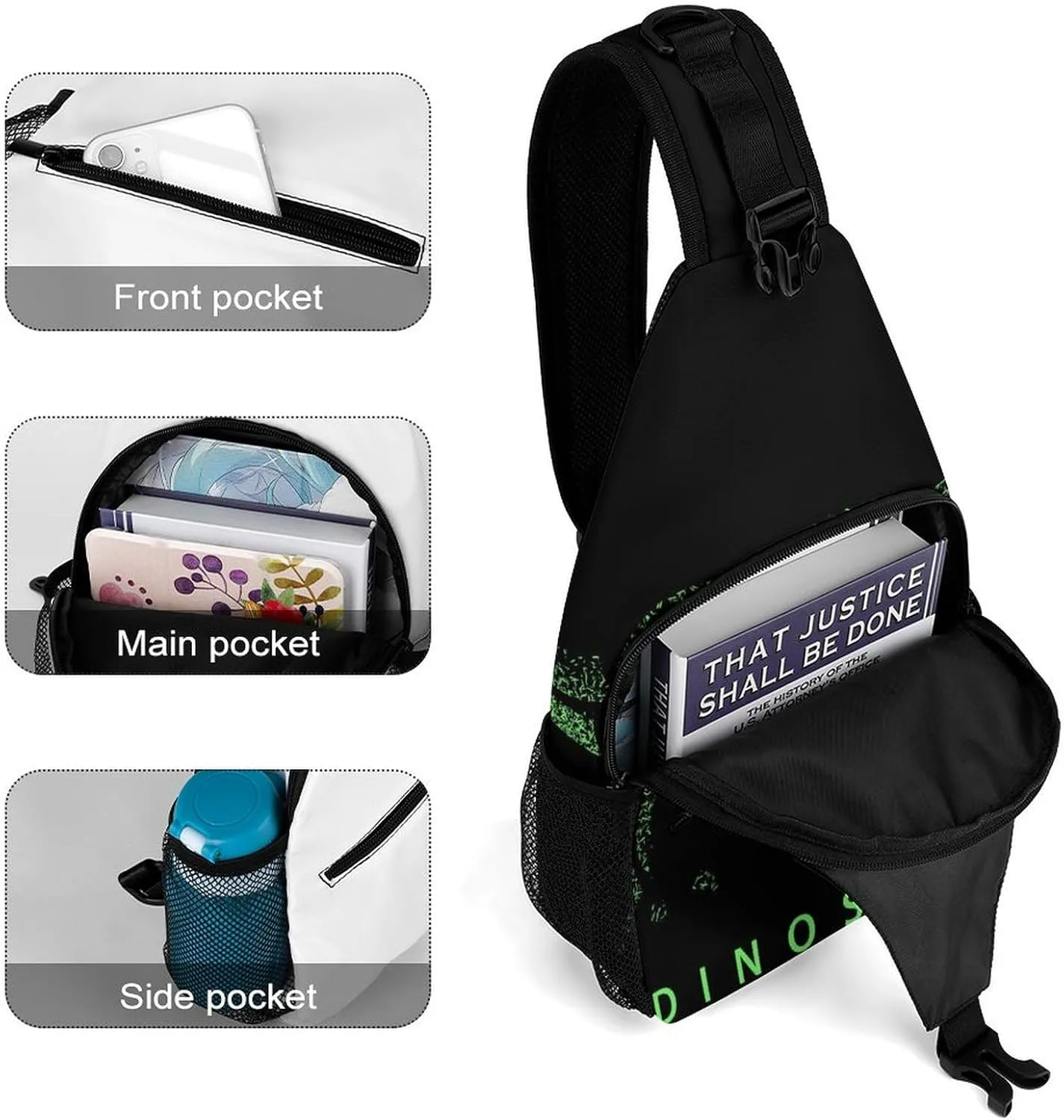 Chamomile-daisy-flower-cartoon Sling Bag Crossbody Chest Bag Shoulder Bag For Travel Hiking Cycling Camping