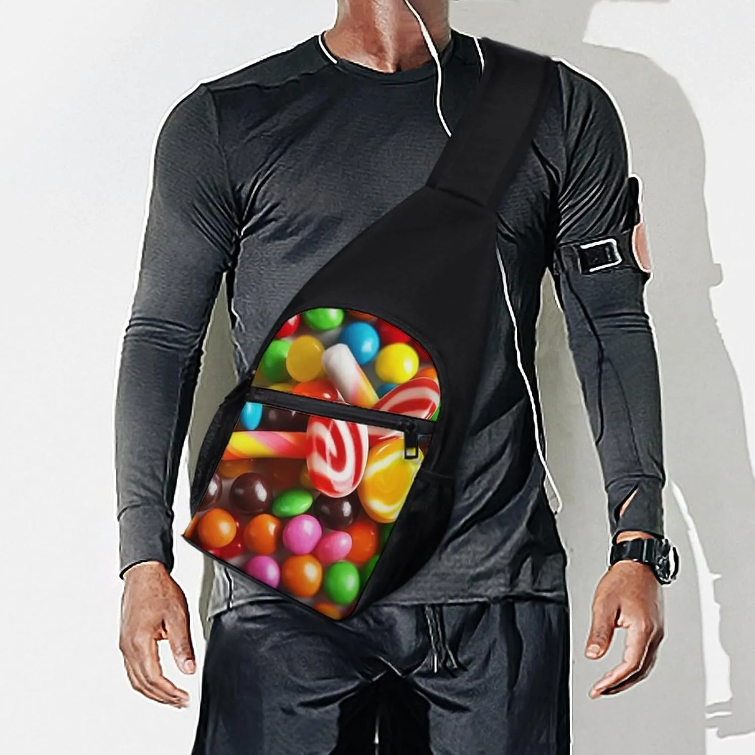 Chest Bag Sling Bag for Men Women Colorful Candy Sport Sling Backpack Lightweight Shoulder Bag for Travel