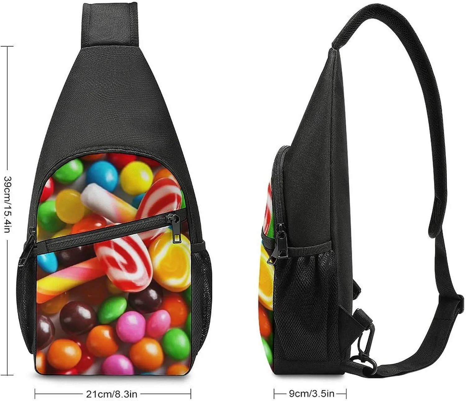 Chest Bag Sling Bag for Men Women Colorful Candy Sport Sling Backpack Lightweight Shoulder Bag for Travel