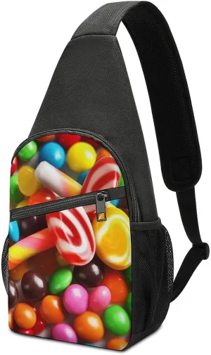 Chest Bag Sling Bag for Men Women Colorful Candy Sport Sling Backpack Lightweight Shoulder Bag for Travel