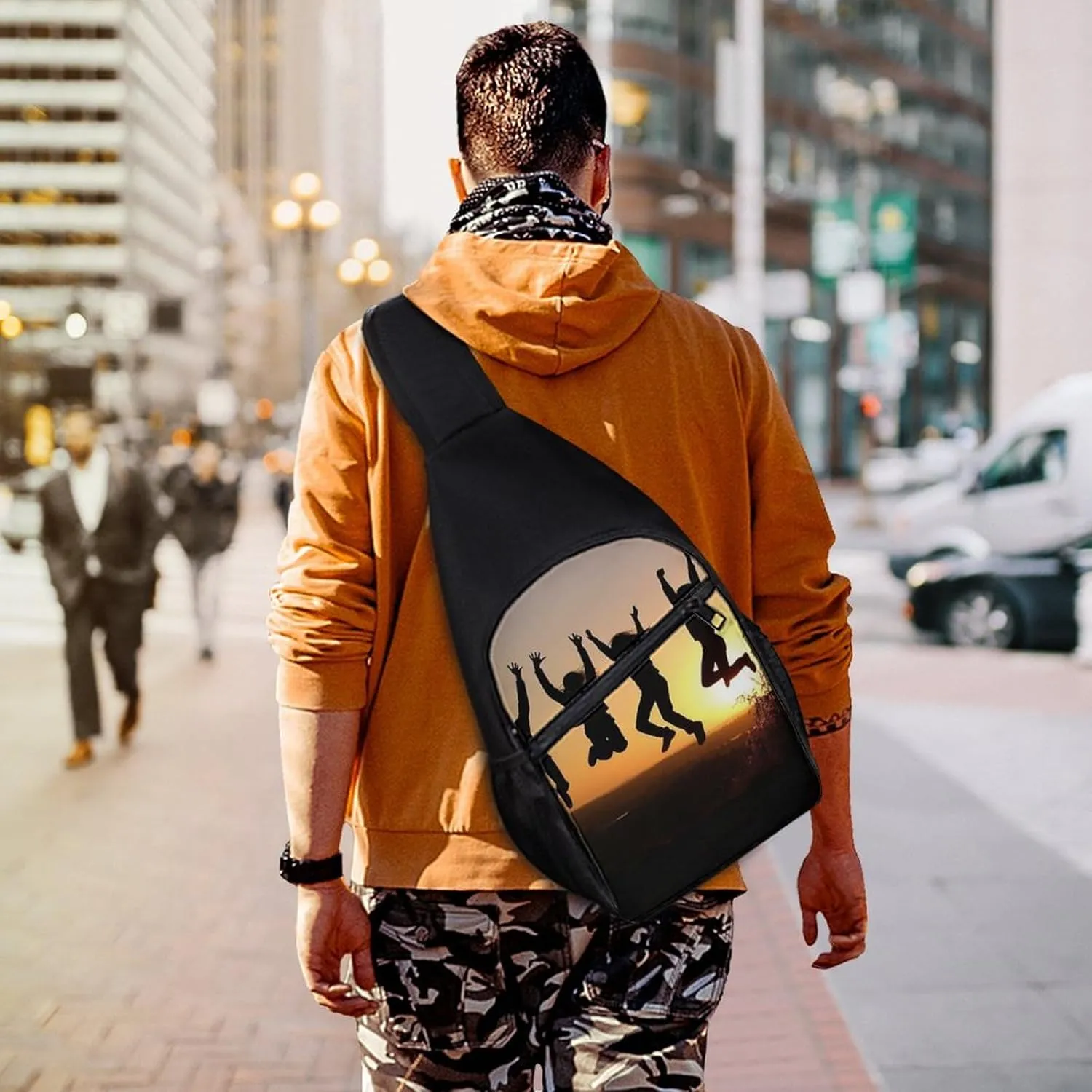 Chest Bag Sling Bag for Men Women Jump in The Air Sport Sling Backpack Lightweight Shoulder Bag for Travel