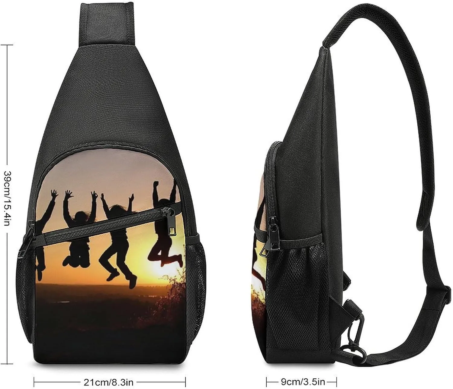Chest Bag Sling Bag for Men Women Jump in The Air Sport Sling Backpack Lightweight Shoulder Bag for Travel