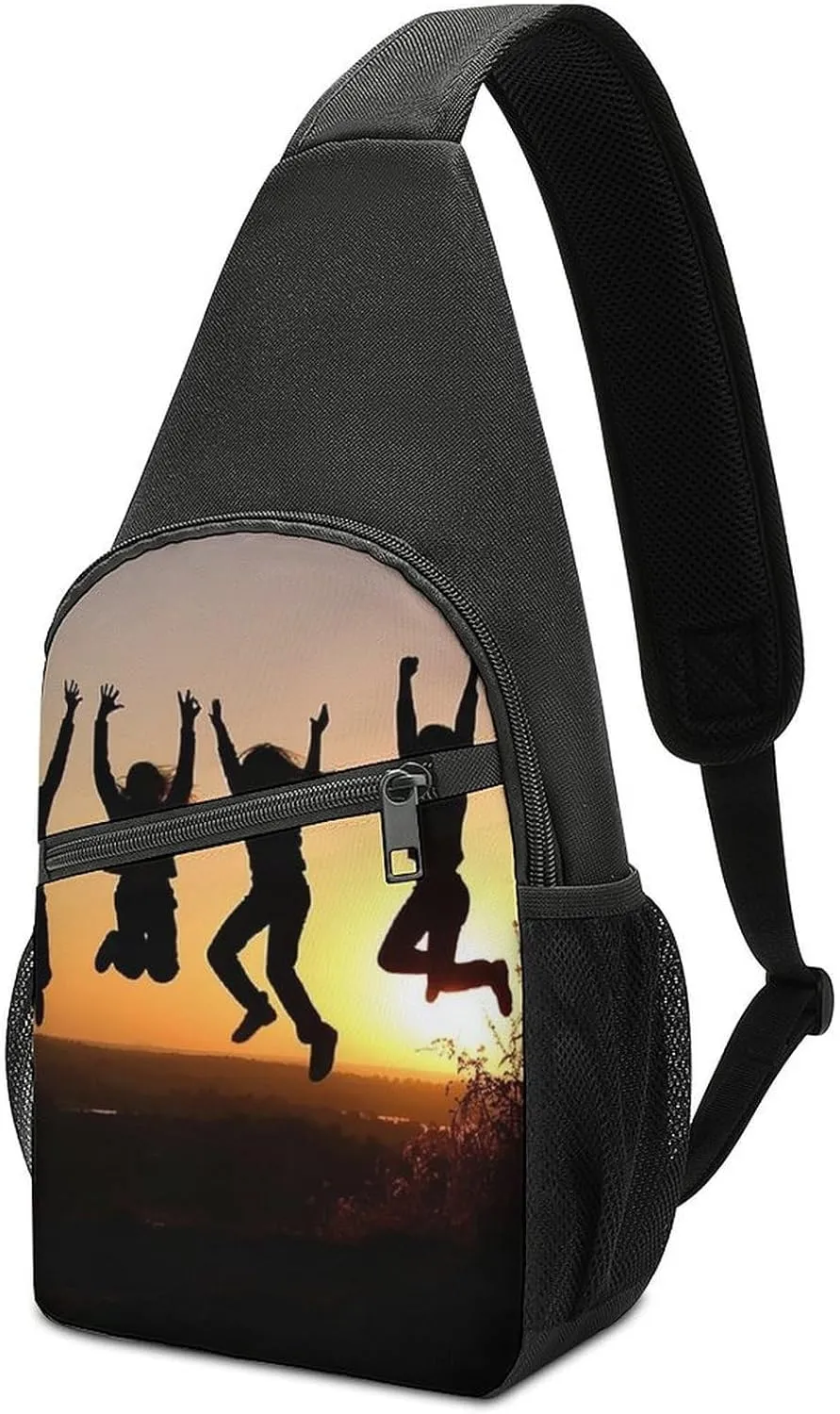 Chest Bag Sling Bag for Men Women Jump in The Air Sport Sling Backpack Lightweight Shoulder Bag for Travel