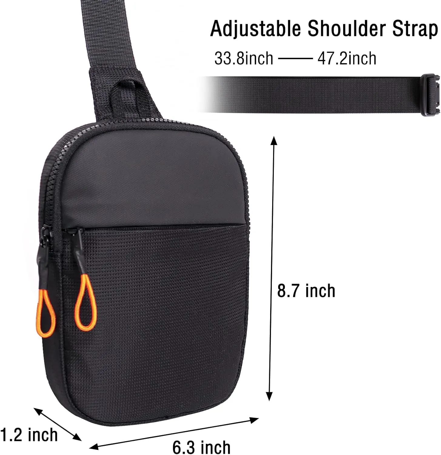 Chest Mini Sling Bag Waterproof Crossbody Bag Lightweight Casual Phone Bag Small Shoulder Daypack for Men Travel