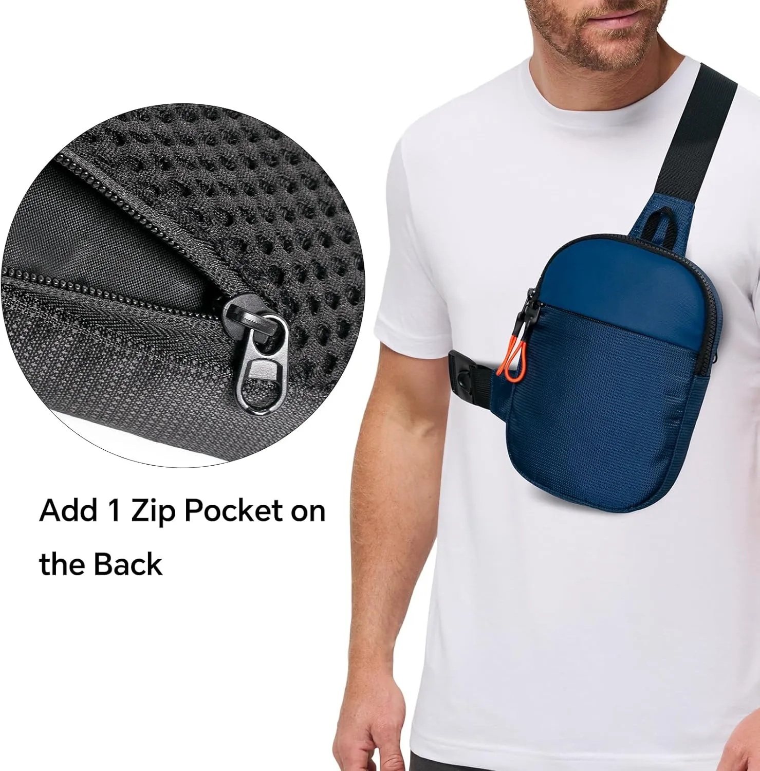 Chest Mini Sling Bag Waterproof Crossbody Bag Lightweight Casual Phone Bag Small Shoulder Daypack for Men Travel