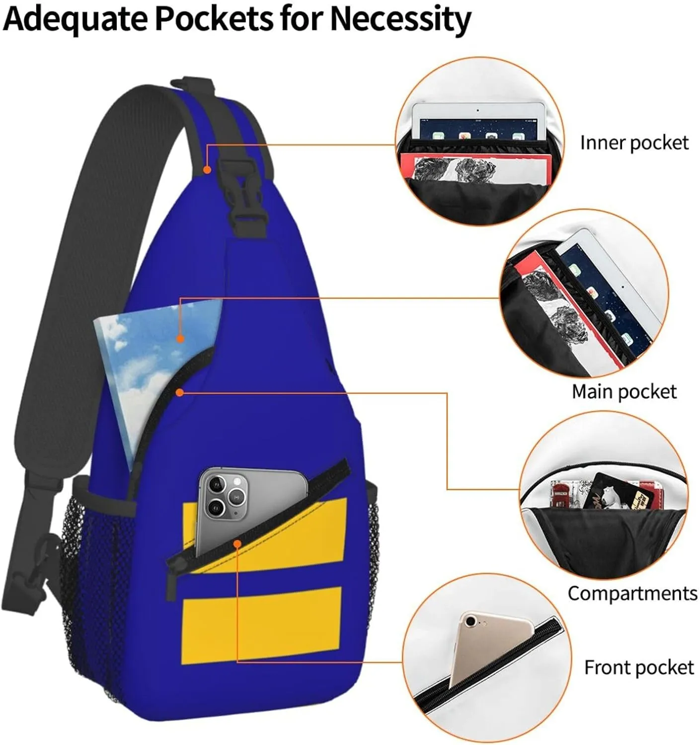Chest Sling Bag Crossbody Shoulder Backpack Bag Gym Cycling Travel Hiking Daypack Cross Bag