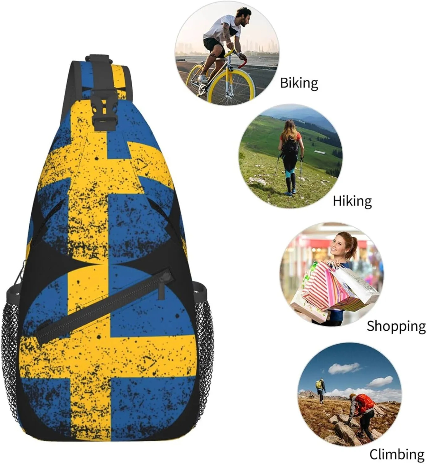 Chest Sling Bag Crossbody Shoulder Backpack Bag Gym Cycling Travel Hiking Daypack Cross Bag