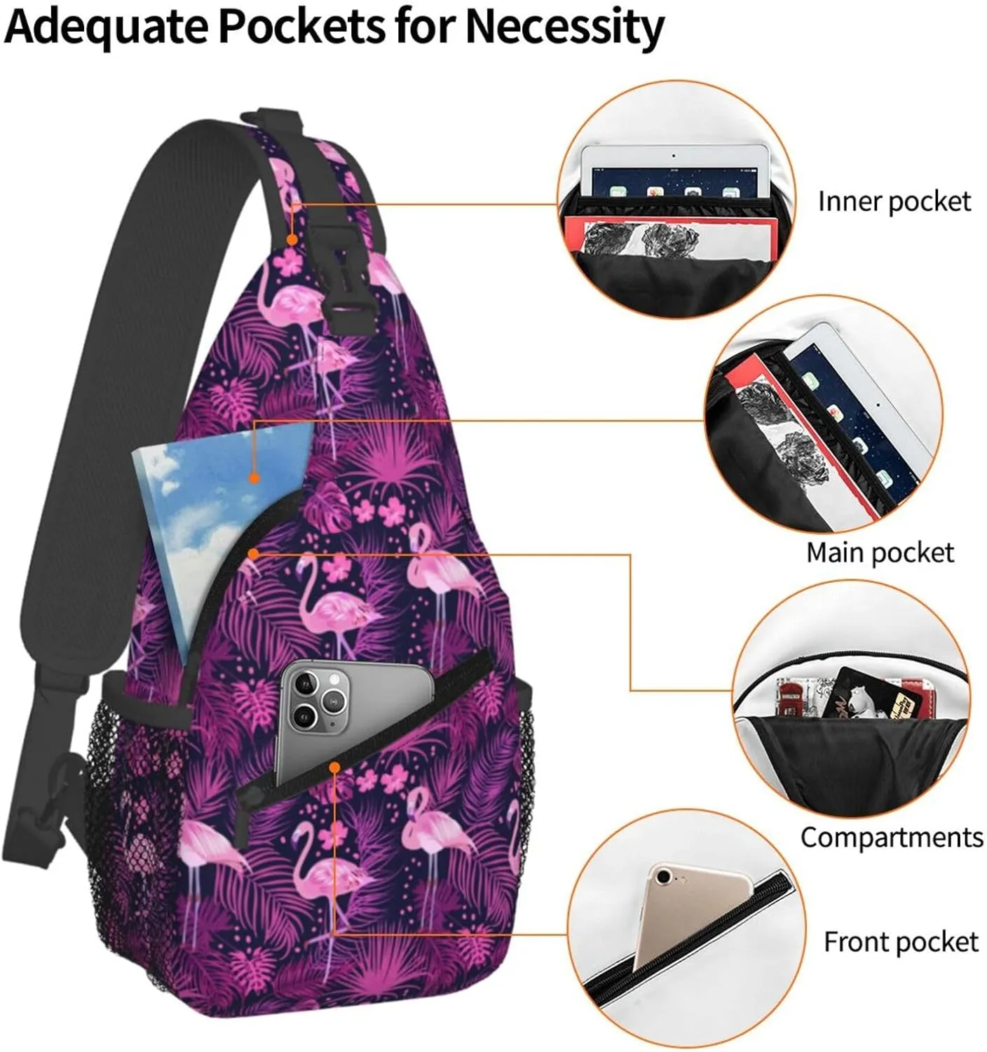 Chest Sling Bag Crossbody Shoulder Backpack Bag Gym Cycling Travel Hiking Daypack Cross Bag