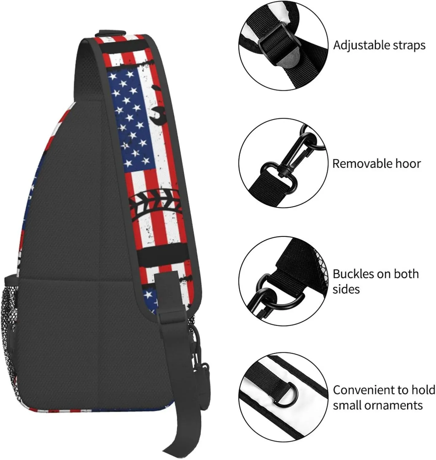 Chest Sling Bag Crossbody Shoulder Backpack Bag Gym Cycling Travel Hiking Daypack Cross Bag