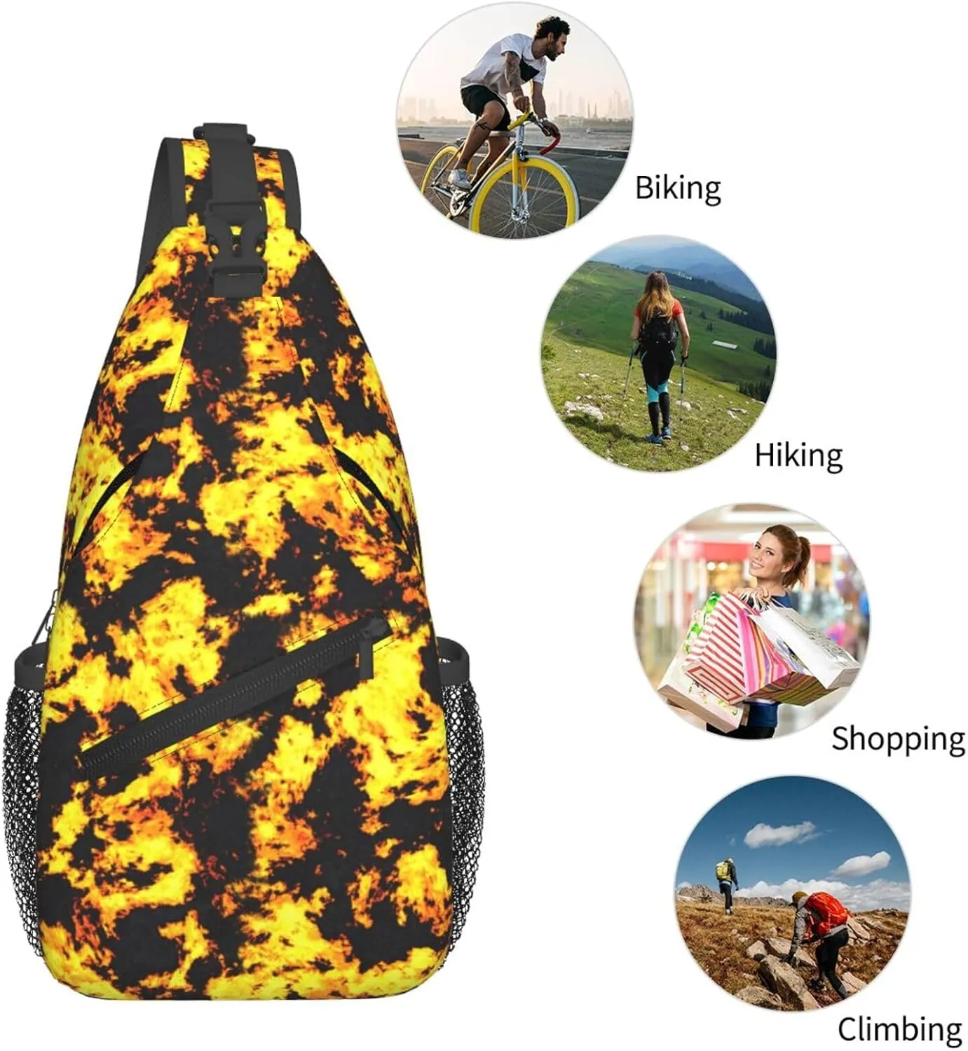 Chest Sling Bag Crossbody Shoulder Backpack Bag Gym Cycling Travel Hiking Daypack Cross Bag