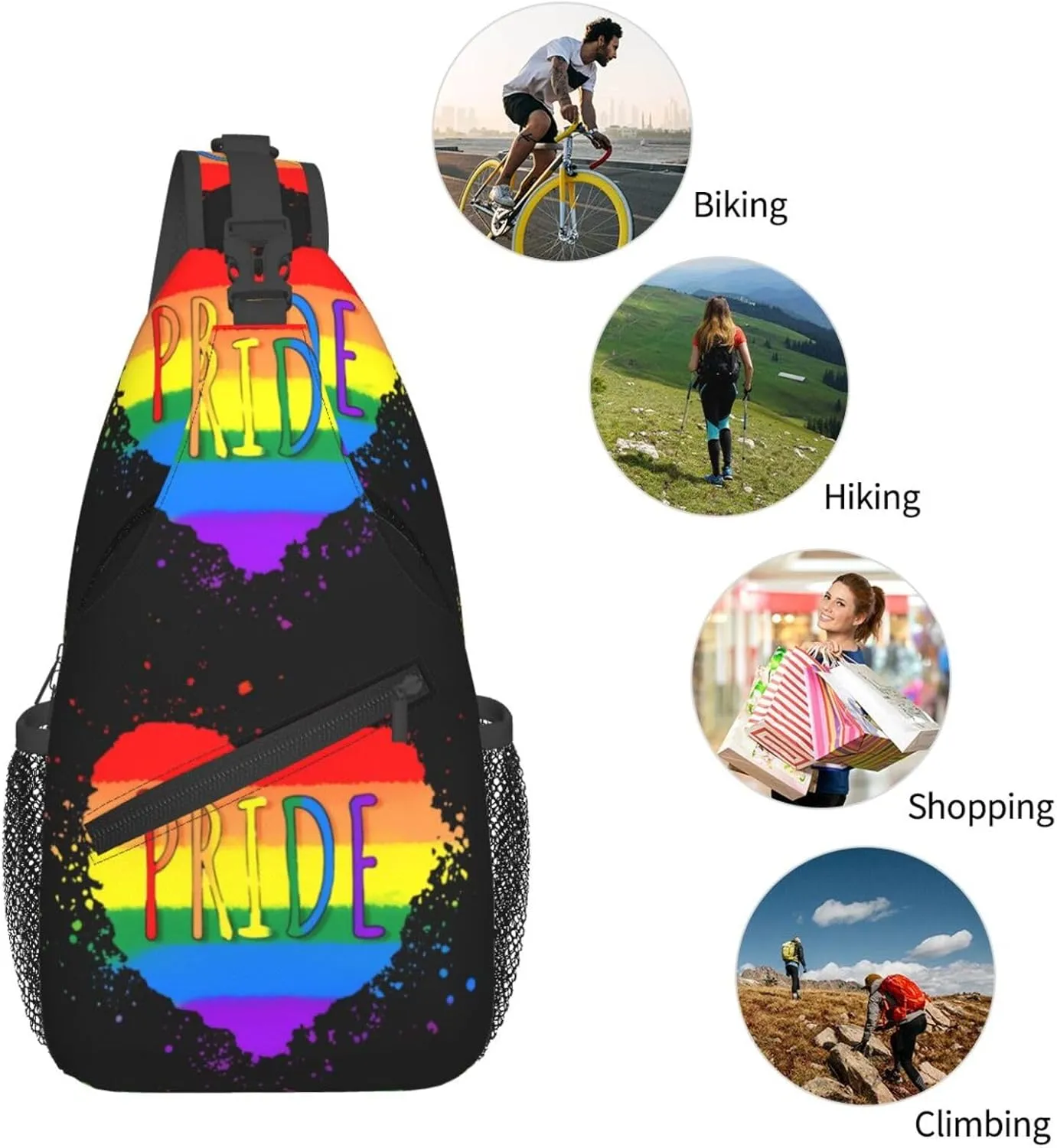 Chest Sling Bag Crossbody Shoulder Backpack Bag Gym Cycling Travel Hiking Daypack Cross Bag