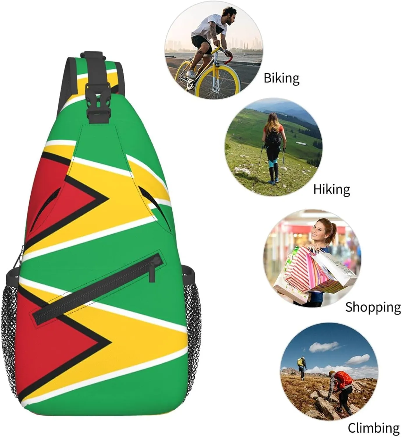 Chest Sling Bag Crossbody Shoulder Backpack Bag Gym Cycling Travel Hiking Daypack Cross Bag