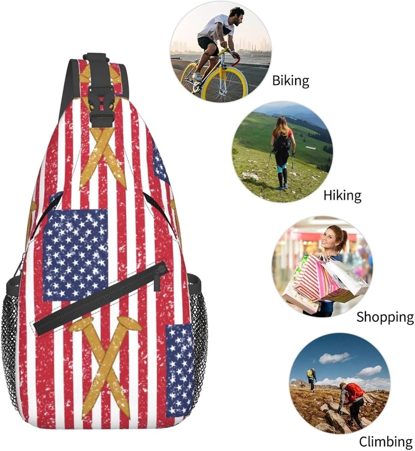 Chest Sling Bag Crossbody Shoulder Backpack Bag Gym Cycling Travel Hiking Daypack Cross Bag