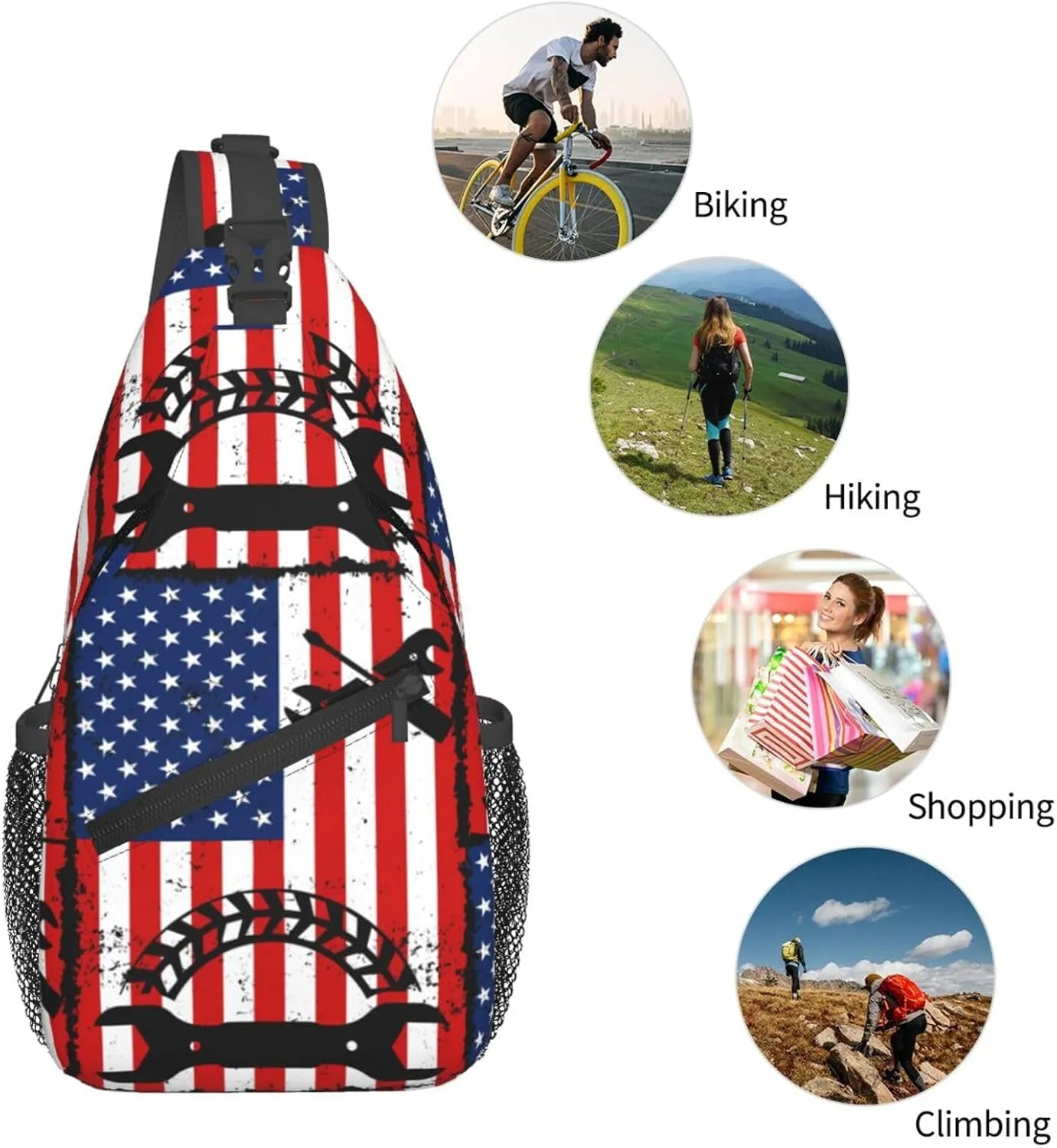 Chest Sling Bag Crossbody Shoulder Backpack Bag Gym Cycling Travel Hiking Daypack Cross Bag