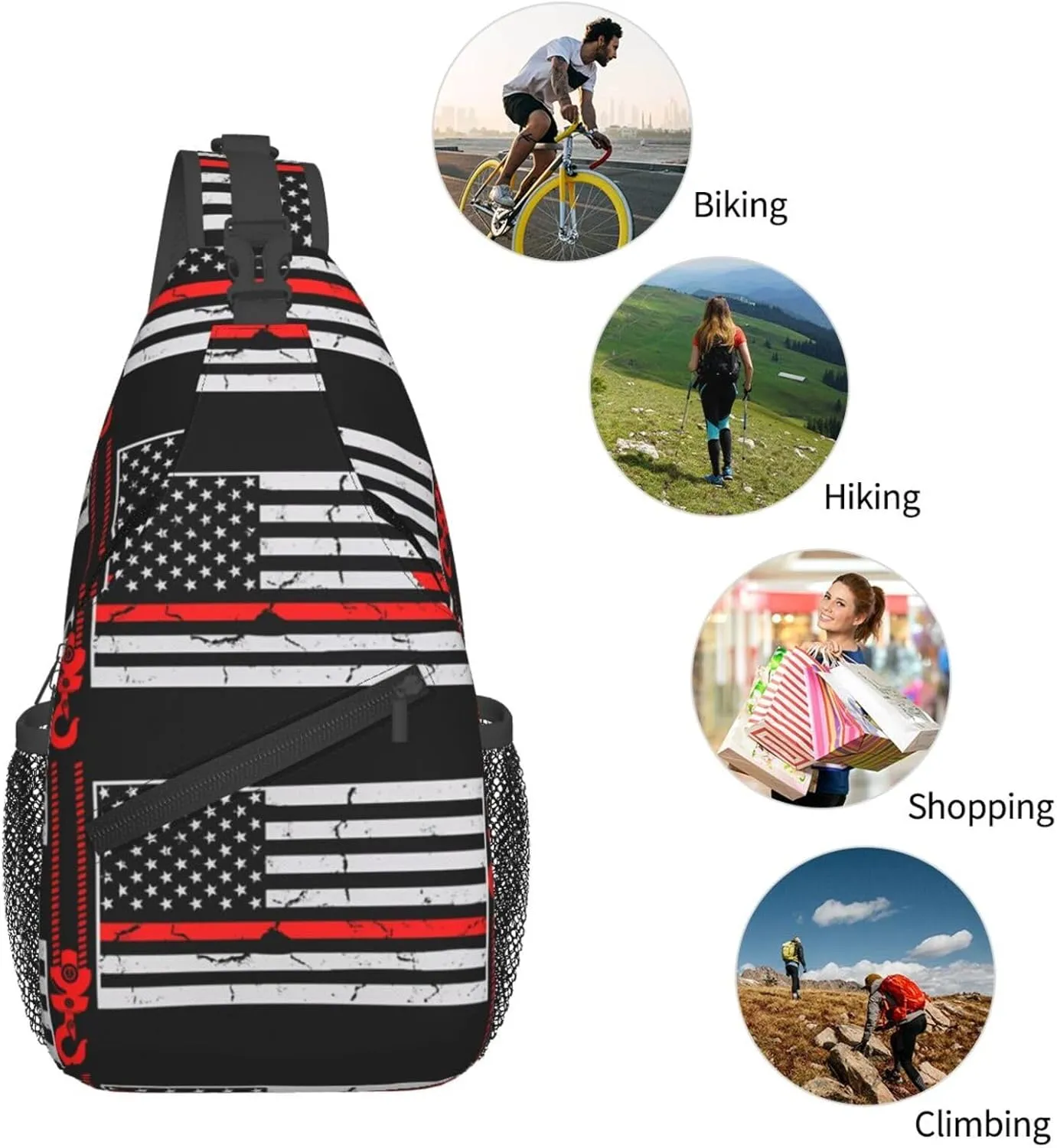 Chest Sling Bag Crossbody Shoulder Backpack Bag Gym Cycling Travel Hiking Daypack Cross Bag