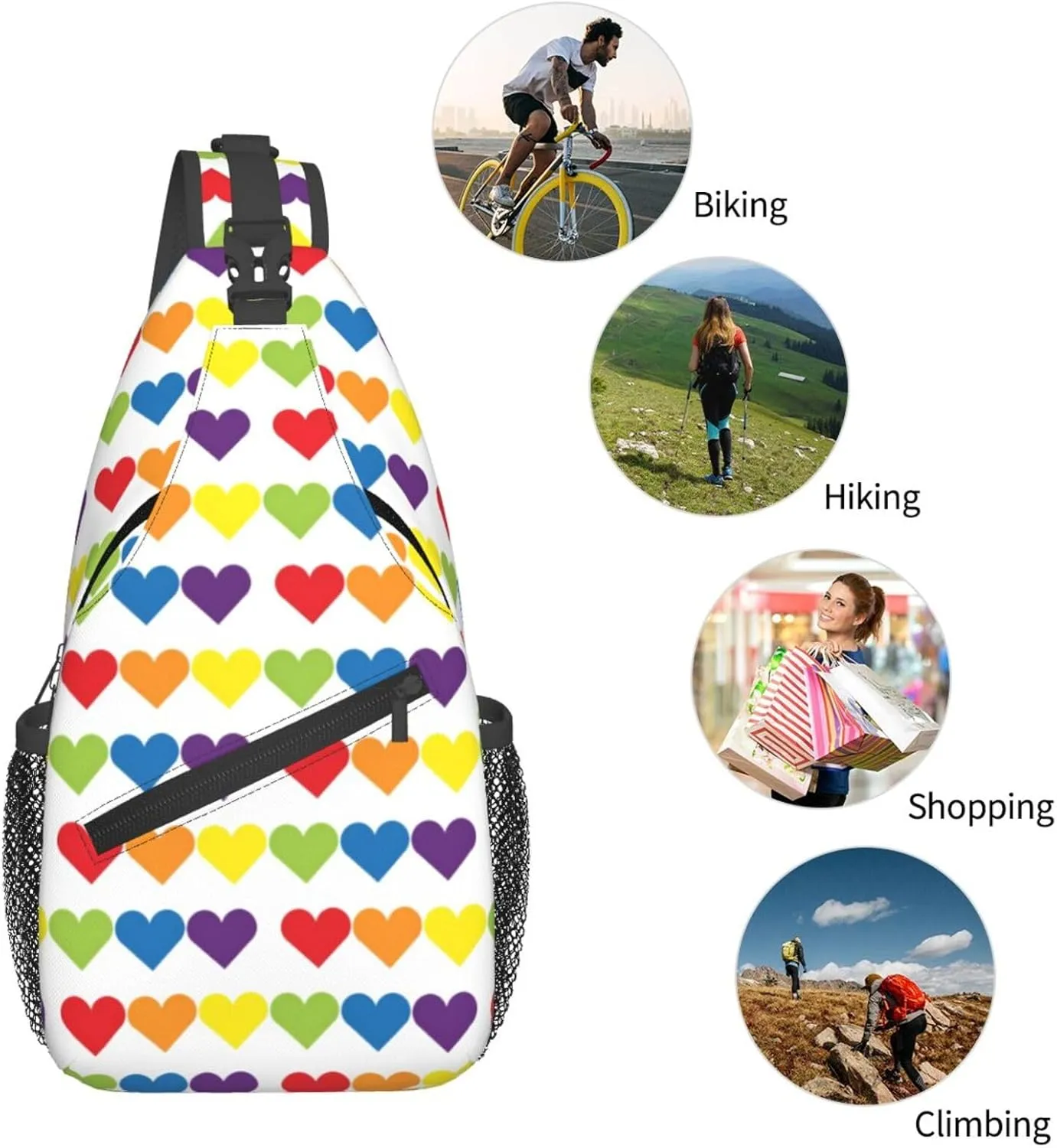 Chest Sling Bag Crossbody Shoulder Backpack Bag Gym Cycling Travel Hiking Daypack Cross Bag