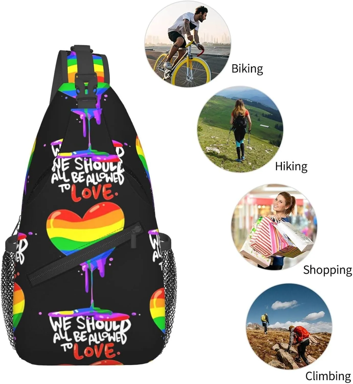 Chest Sling Bag Crossbody Shoulder Backpack Bag Gym Cycling Travel Hiking Daypack Cross Bag