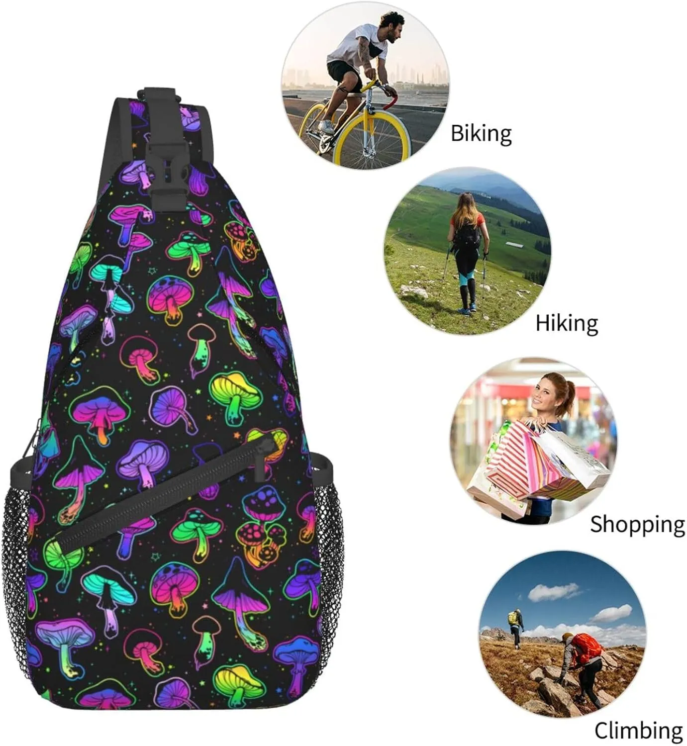 Chest Sling Bag Crossbody Shoulder Backpack Bag Gym Cycling Travel Hiking Daypack Cross Bag