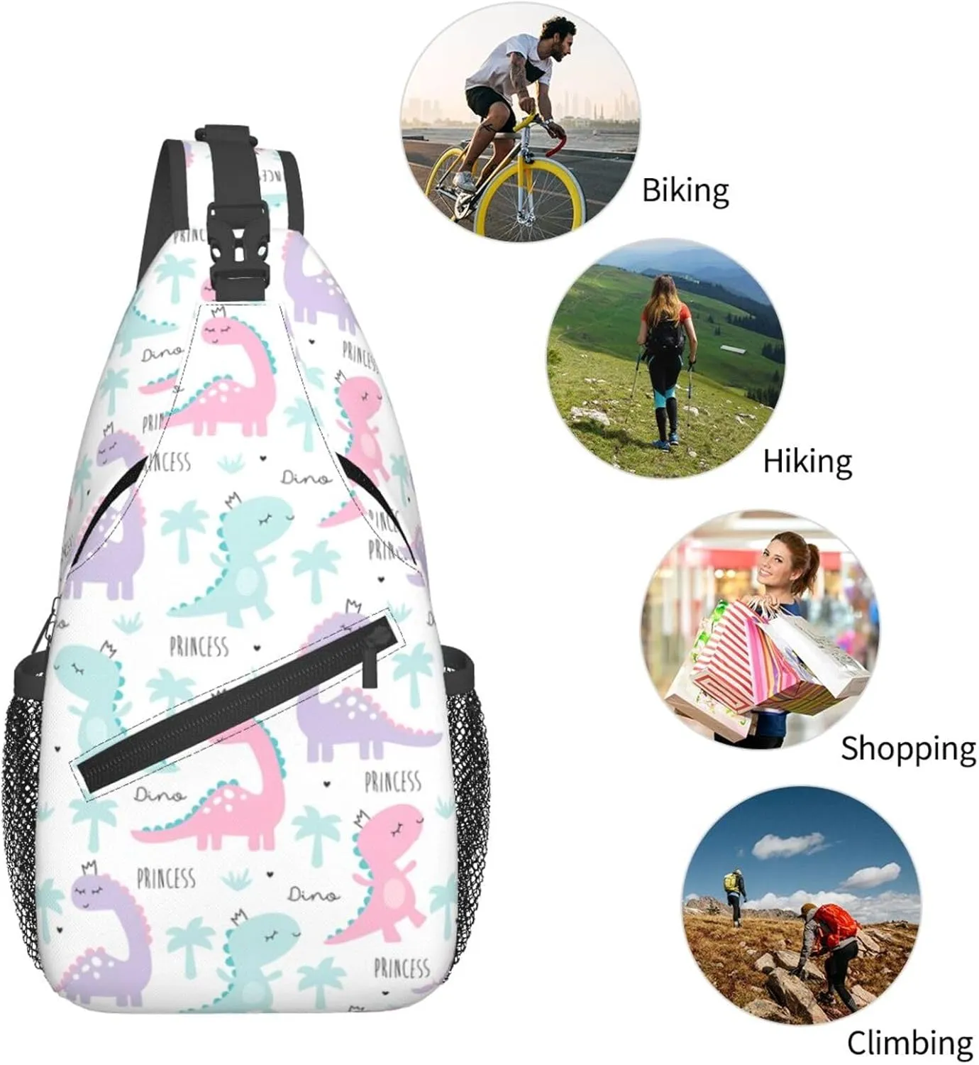 Chest Sling Bag Crossbody Shoulder Backpack Bag Gym Cycling Travel Hiking Daypack Cross Bag