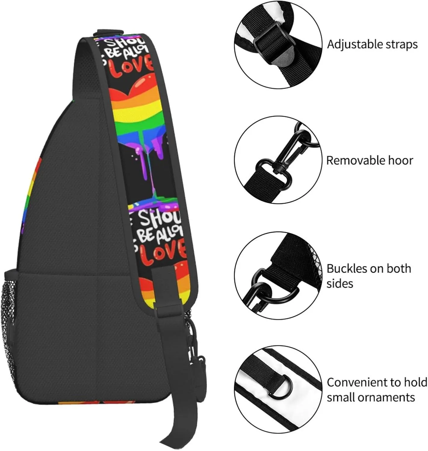 Chest Sling Bag Crossbody Shoulder Backpack Bag Gym Cycling Travel Hiking Daypack Cross Bag