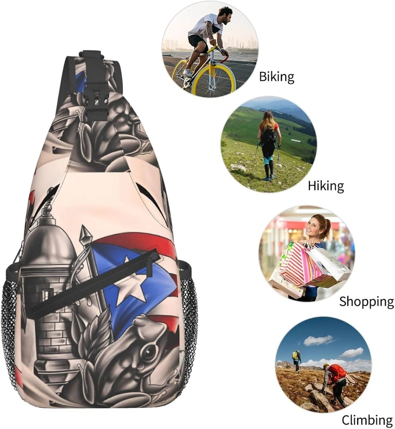 Chest Sling Bag Crossbody Shoulder Backpack Bag Gym Cycling Travel Hiking Daypack Cross Bag