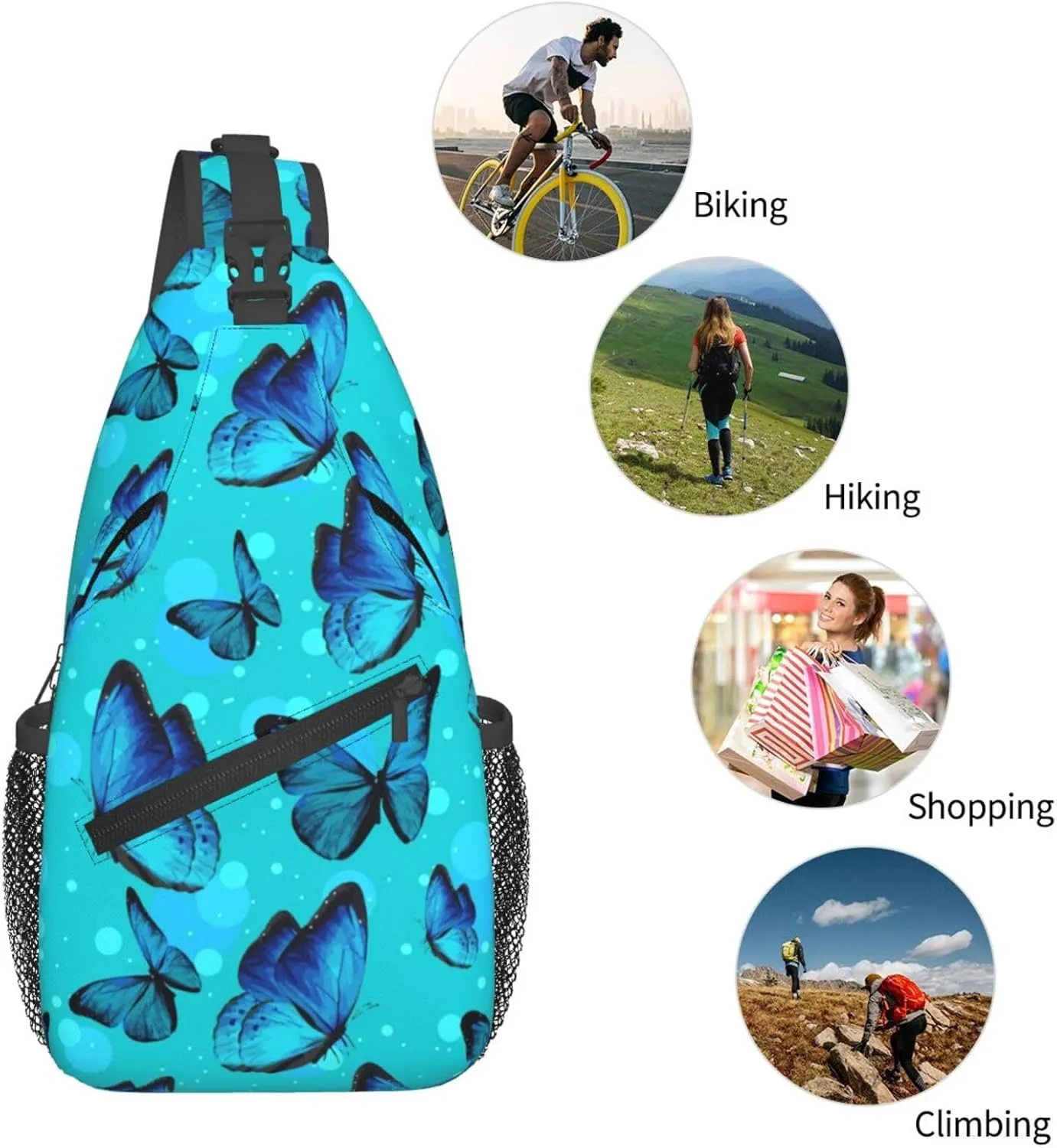 Chest Sling Bag Crossbody Shoulder Backpack Bag Gym Cycling Travel Hiking Daypack Cross Bag