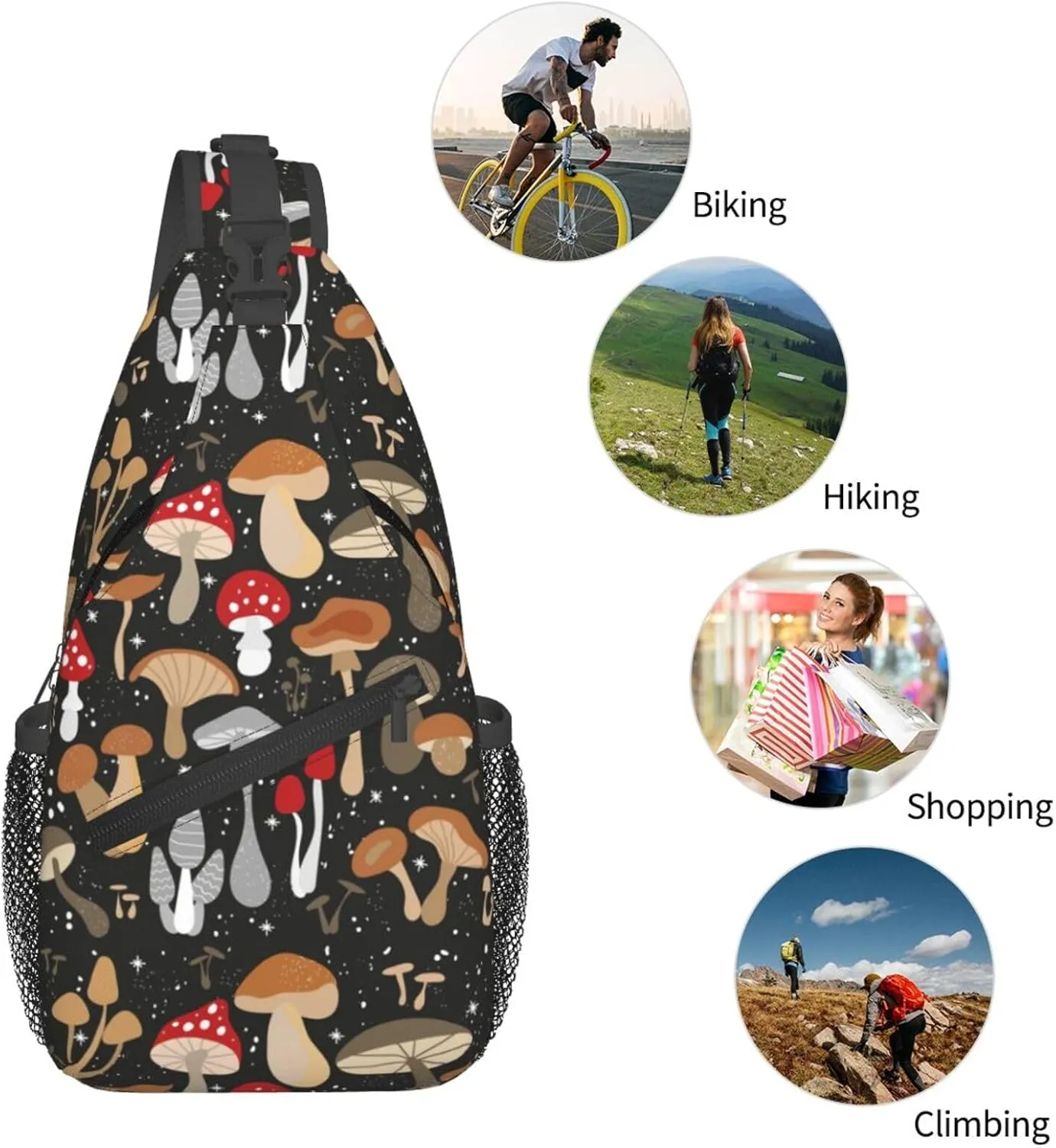 Chest Sling Bag Crossbody Shoulder Backpack Bag Gym Cycling Travel Hiking Daypack Cross Bag