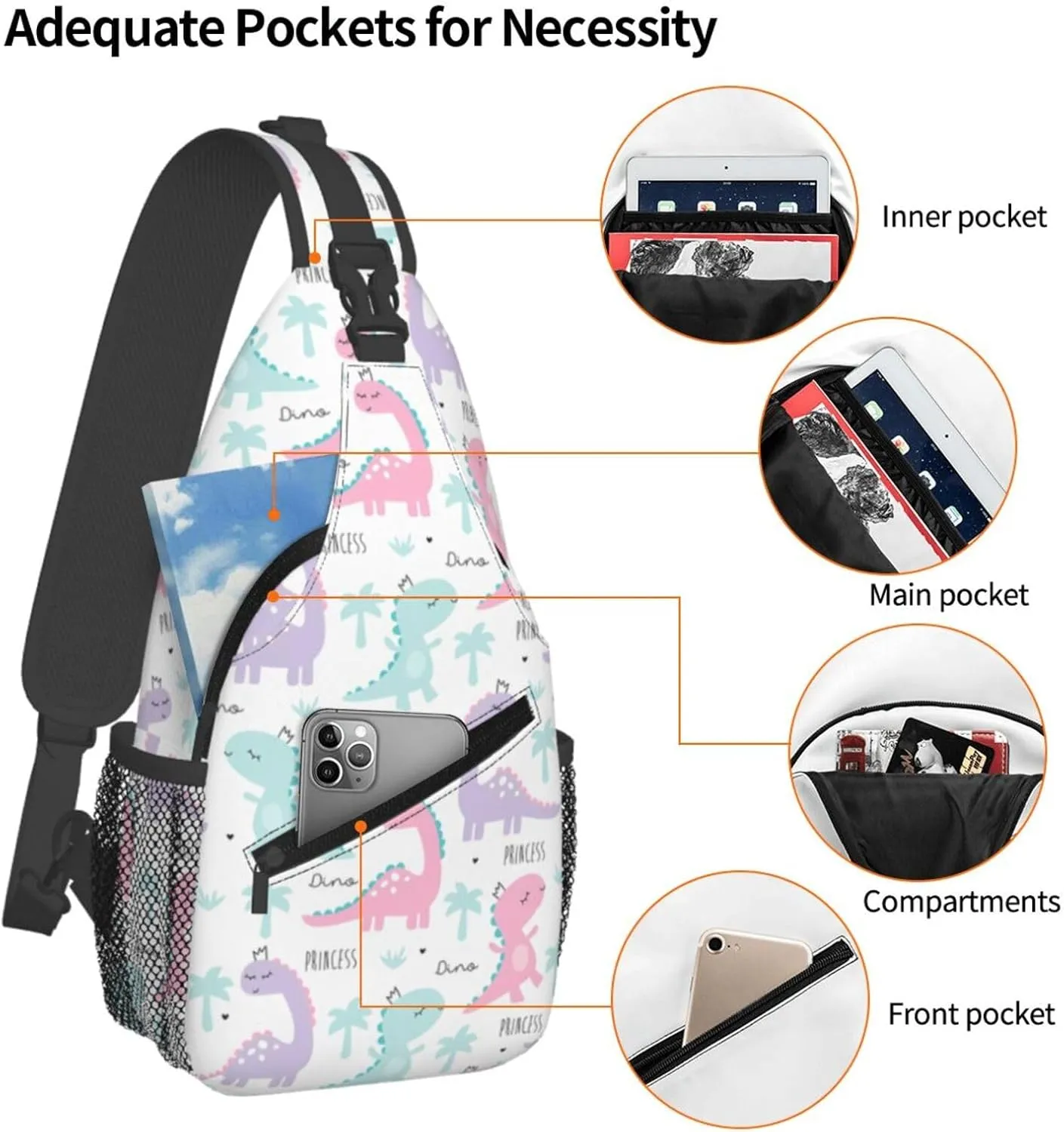 Chest Sling Bag Crossbody Shoulder Backpack Bag Gym Cycling Travel Hiking Daypack Cross Bag