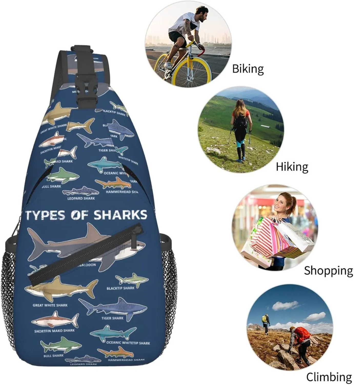 Chest Sling Bag Crossbody Shoulder Backpack Bag Gym Cycling Travel Hiking Daypack Cross Bag