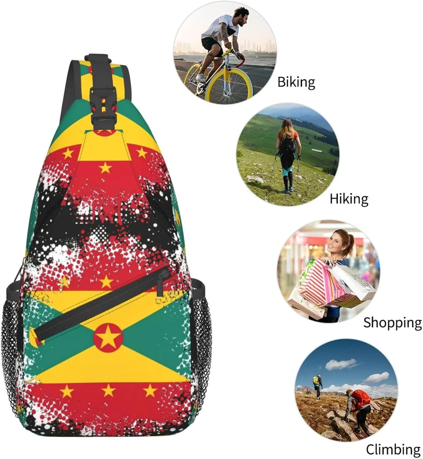 Chest Sling Bag Crossbody Shoulder Backpack Bag Gym Cycling Travel Hiking Daypack Cross Bag