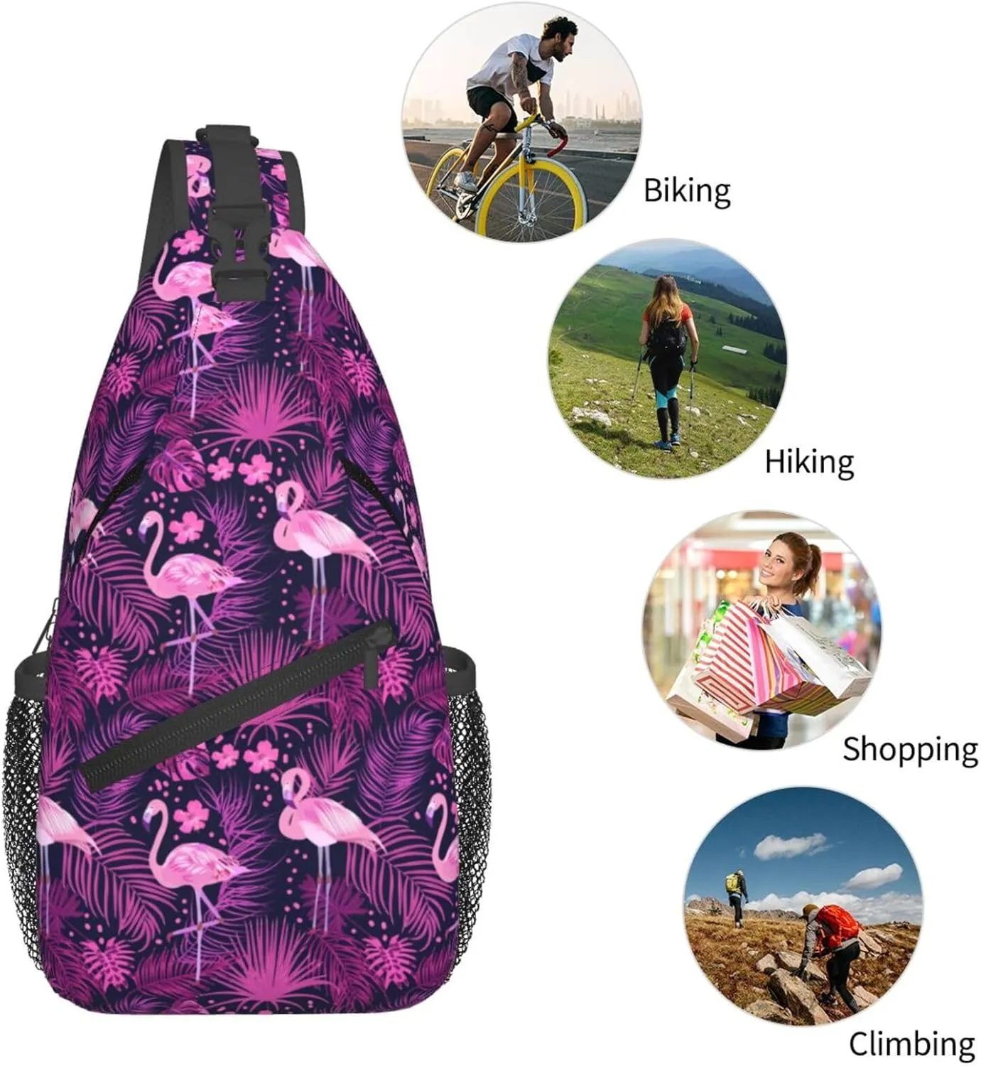 Chest Sling Bag Crossbody Shoulder Backpack Bag Gym Cycling Travel Hiking Daypack Cross Bag