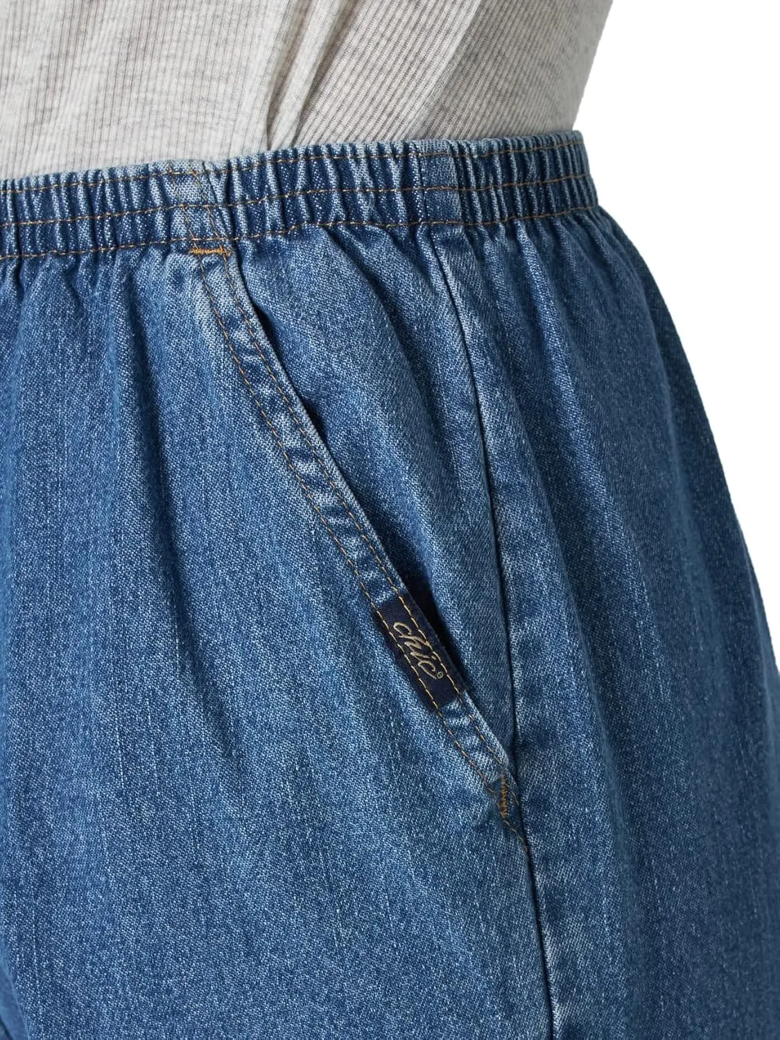 Chic Classic Collection Women's Cotton Pull-On Pant with Elastic Waist