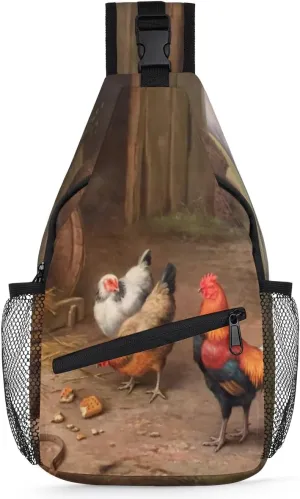 Chicken Nest Barrel Sling Bag for Women Men Crossbody Sling Backpack Shoulder Bag Chest Bag Daypack for Travel Hiking Outdoor