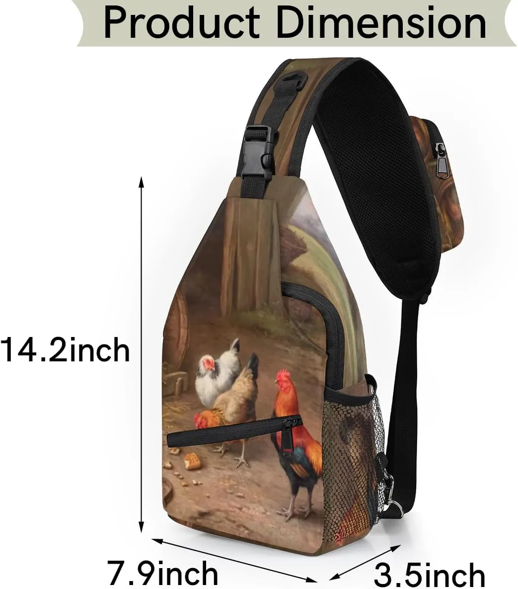 Chicken Nest Barrel Sling Bag for Women Men Crossbody Sling Backpack Shoulder Bag Chest Bag Daypack for Travel Hiking Outdoor