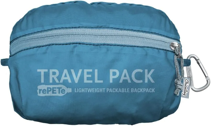 ChicoBag Travel Pack rePETe   Refine | Eco-friendly Lightweight and Packable Travel Backpack (Sapphire)