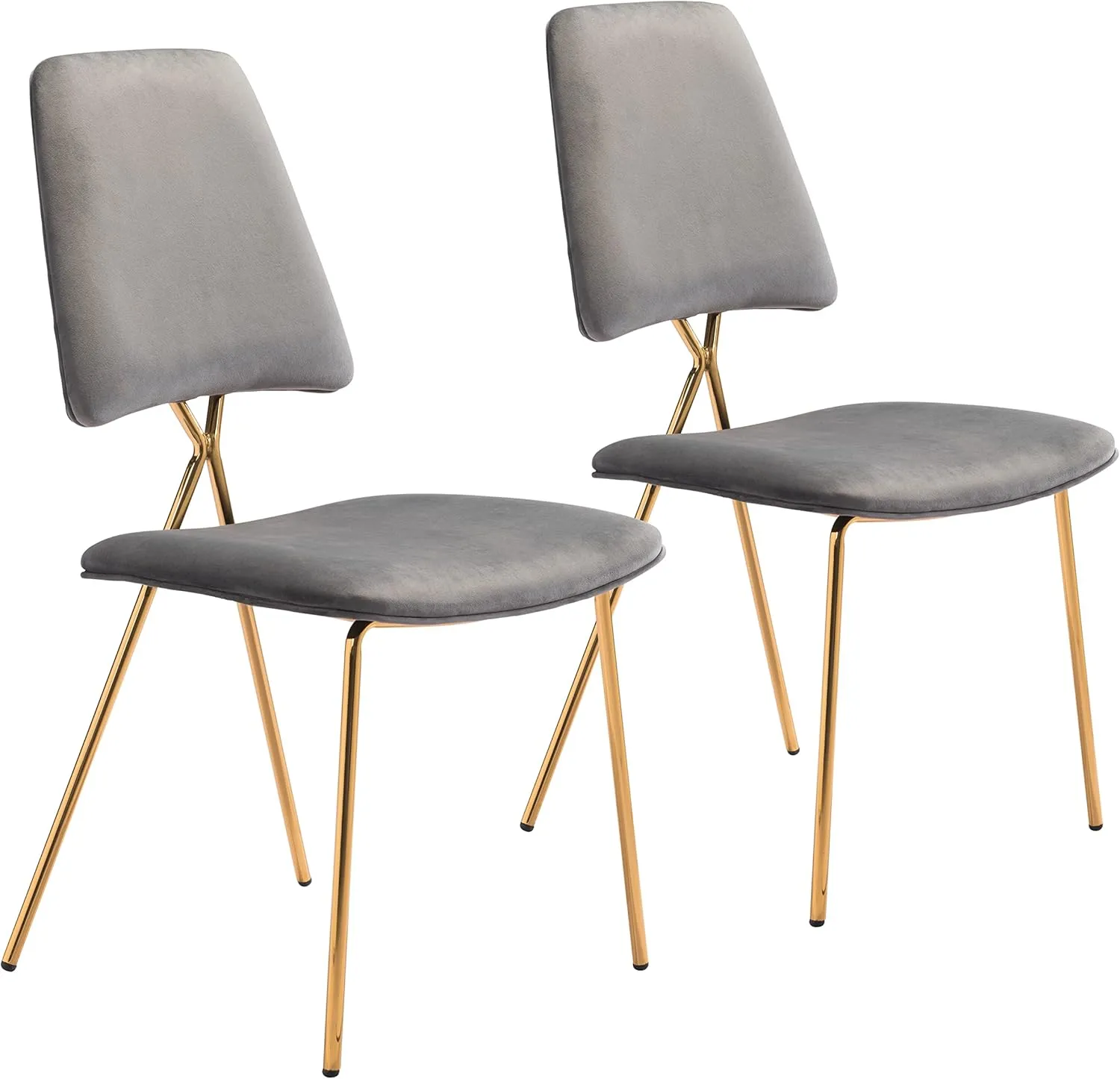 Chloe Dining Chair (Set of 2) Gray & Gold
