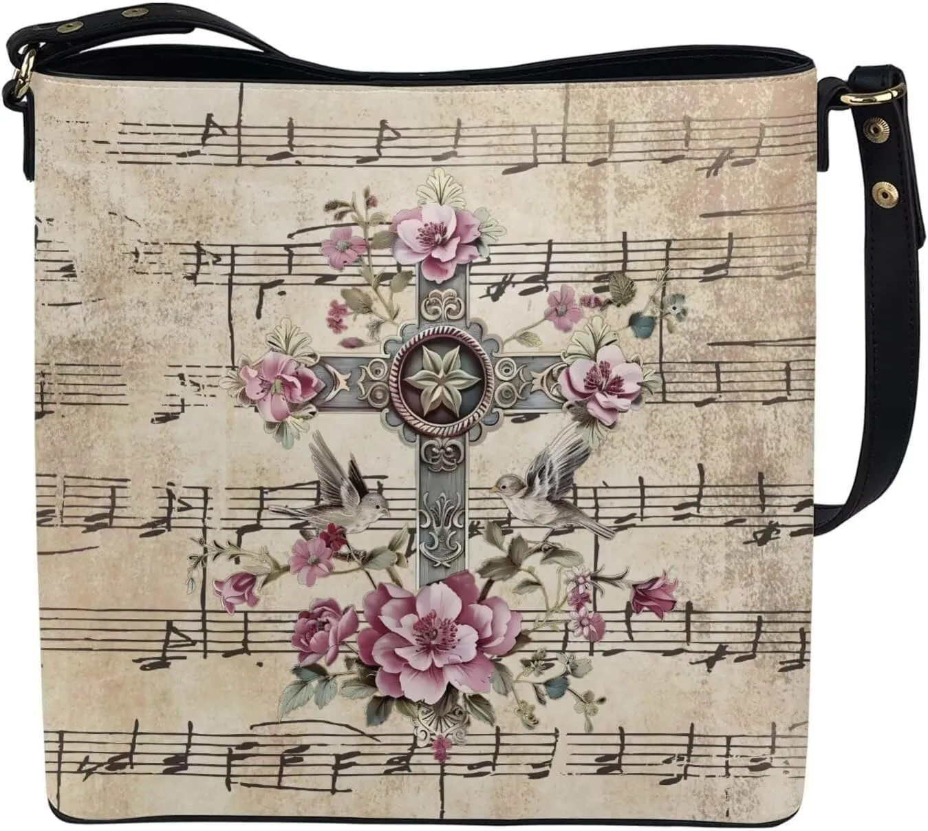 Christian Tote Bags for Women, God Quotes Leather Handbags Bucket Bags, PU Leather Bible Church Bag Satchel Hobo