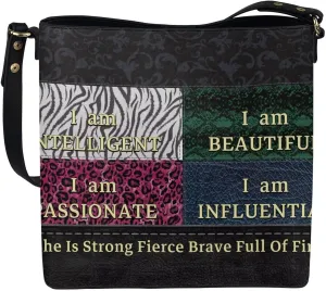 Christian Tote Bags for Women, God Quotes Leather Handbags Bucket Bags, PU Leather Bible Church Bag Satchel Hobo