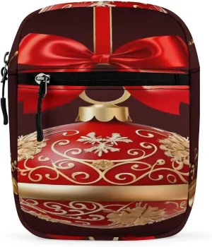 Christmas Ball Golden Bell Small Satchel Mini Crossbody Sling Bag Shoulder Bag for Men Women Workout Travelling