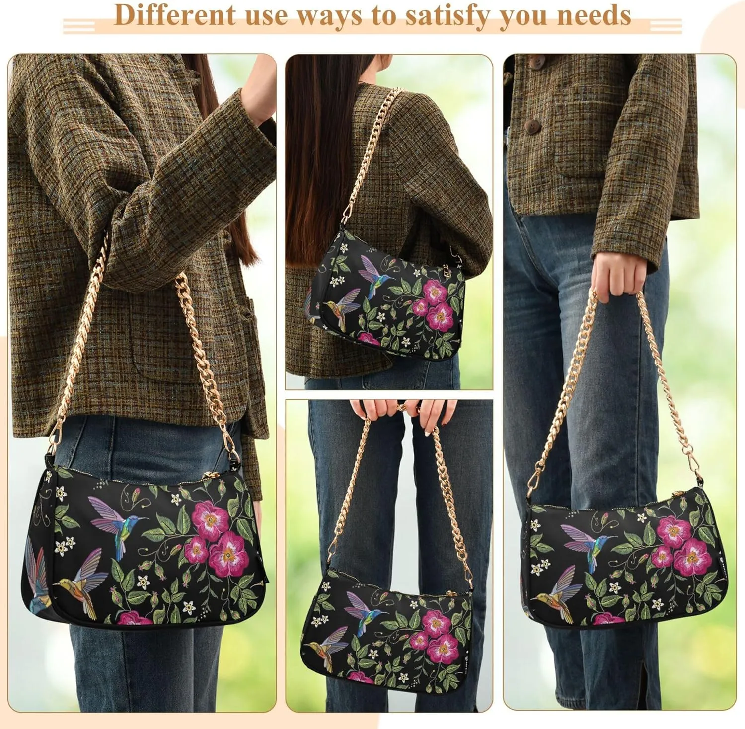 Christmas Gonme Cane Phone Purse Small Hobo Purse Women's Vintage Handbags Shoulder Handbag