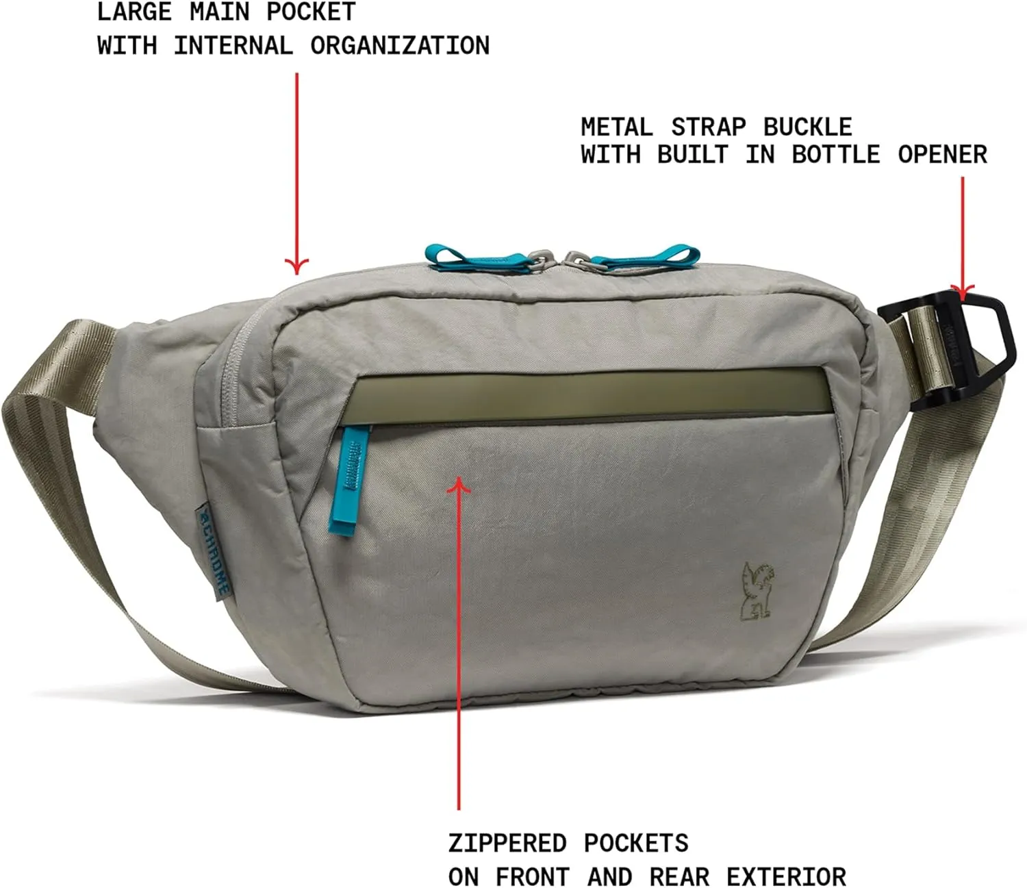 Chrome Industries Sabin Sling Bag for Men and Women – Large Main Compartment, Lightweight Recycled Materials and Metal Adjuster Buckle – 6L, Sage