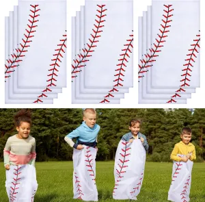 Cindeer 12 Pcs Potato Sack Race Bags Sports Themed Potato Race Jumping Bags 40 x 20 Inches Sack Race Bags for Adults Kids Family Party Games and Activities Party Supplies(Baseball)