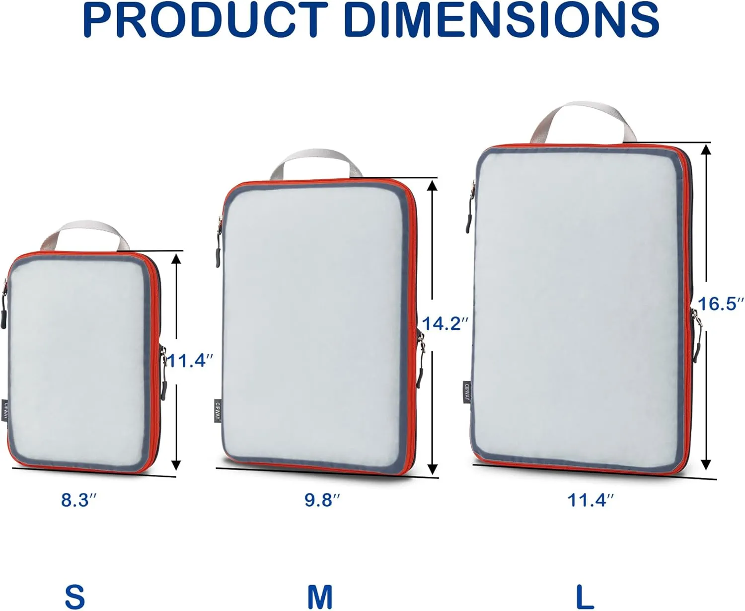 Cipway Mesh Compression Packing Cubes, Ultralight See Through Luggage Organizer Bags, Travel Essentials for Carry on Suitcase（3 Pcs,Blue）
