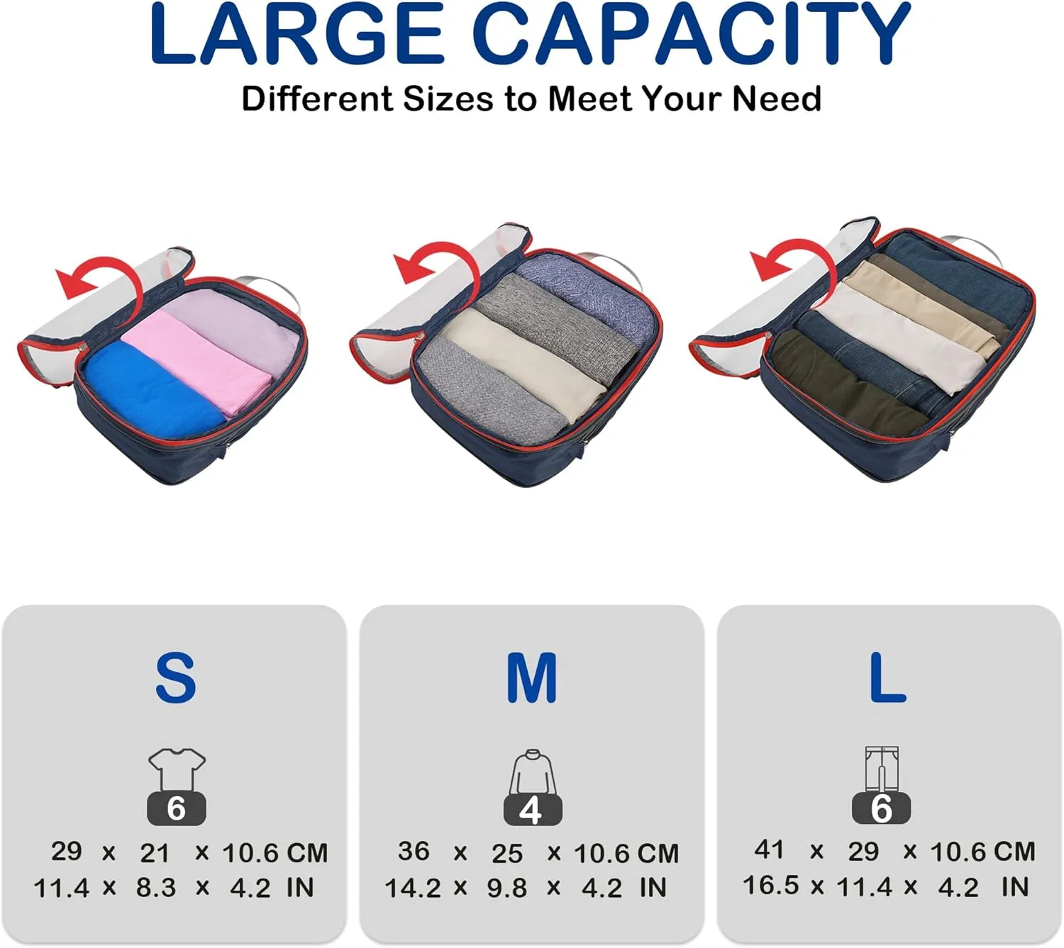 Cipway Mesh Compression Packing Cubes, Ultralight See Through Luggage Organizer Bags, Travel Essentials for Carry on Suitcase（3 Pcs,Blue）
