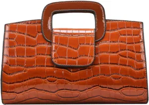 Classic Crocodile Pattern Faux Leather Tote Top Handle Satchel Handbags Large Shoulder Bags