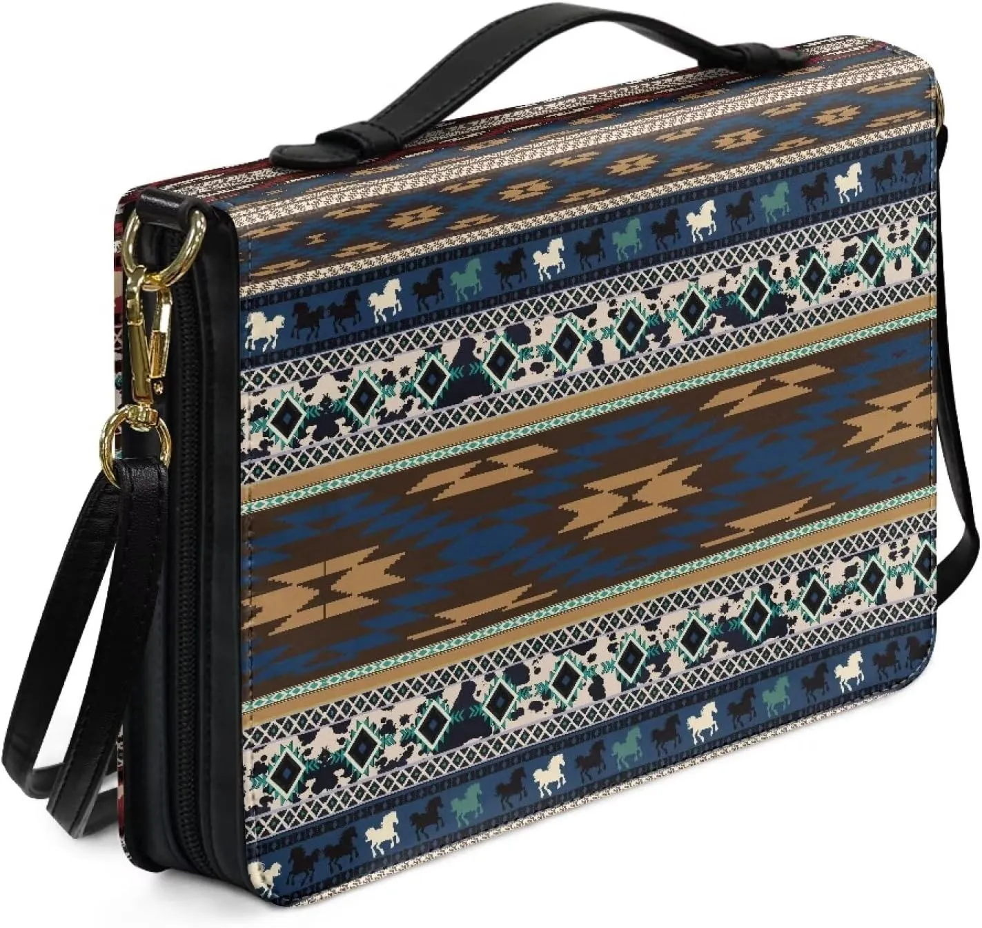 Classic PU Leather Bible Cover Church Book Cover,Carrying Book Case Crossbody Bag Bible Protective