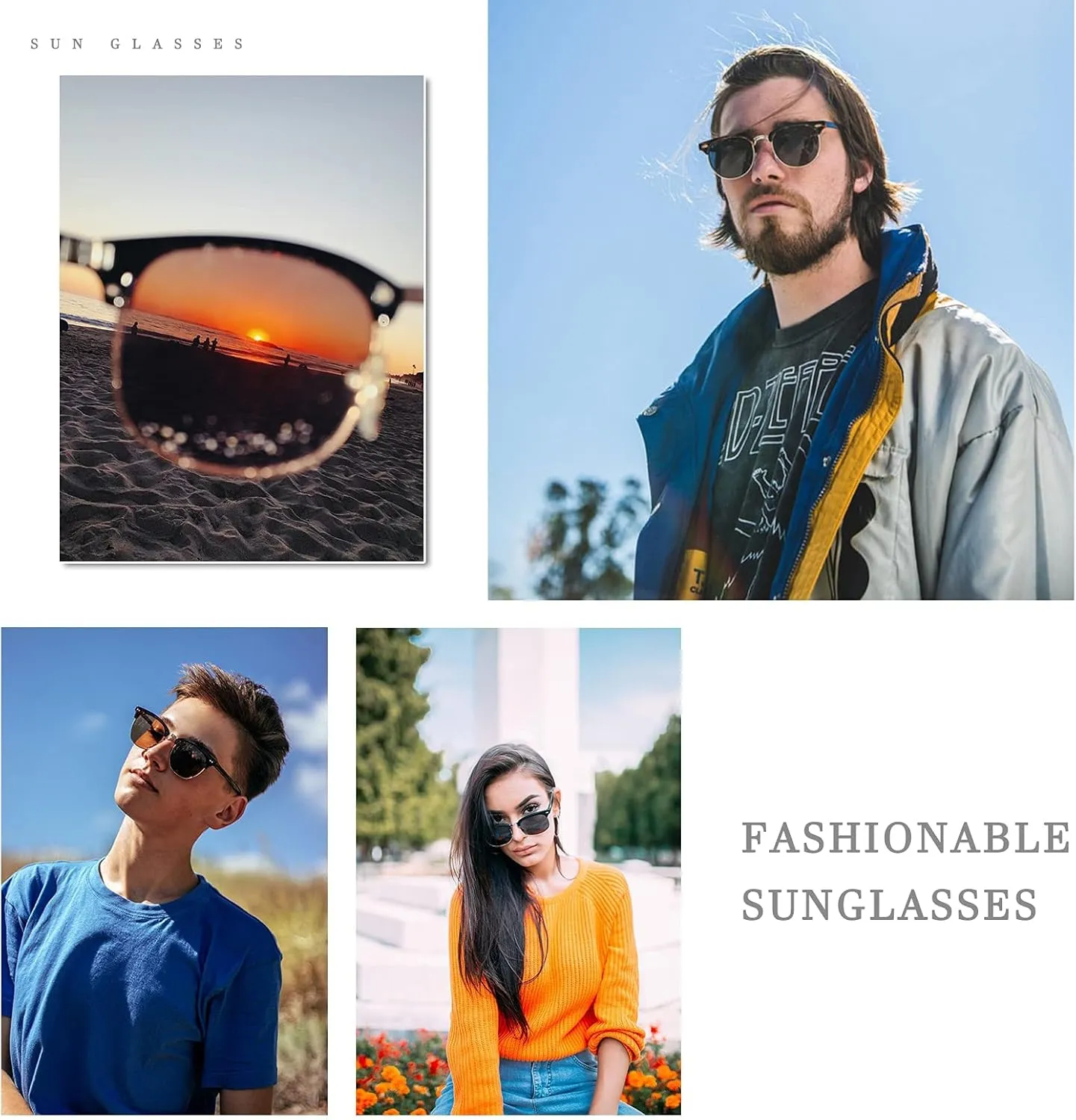 Classic Semi Rimless Polarized Sunglasses for Men Women Half Frame Retro Driving Sun Glasses NP1006