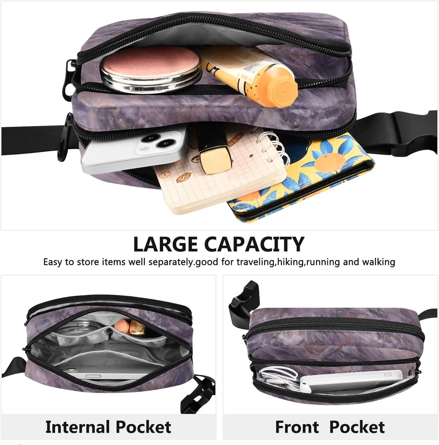 Claude Monet Camille Sur Son Lit Demort Women Fanny Packs Waterproof Belt Bag Hip Pouch Bright Colored Waist Bag for Women