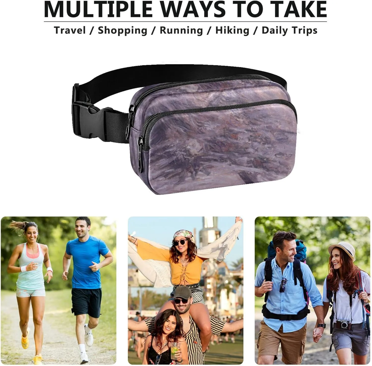 Claude Monet Camille Sur Son Lit Demort Women Fanny Packs Waterproof Belt Bag Hip Pouch Bright Colored Waist Bag for Women